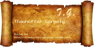 Thanhoffer Gergely névjegykártya